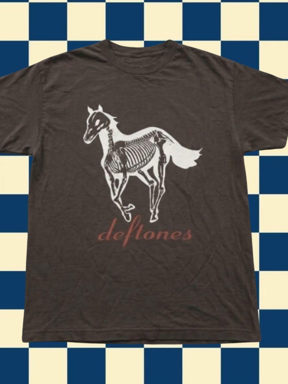 Gildan Brown Short-Sleeve Deftones Skeleton Horse Graphic Tee